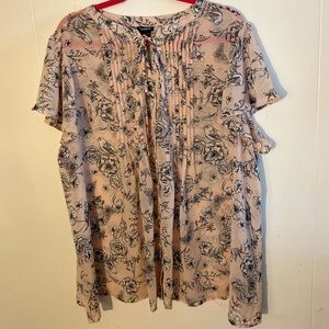 Sheer Floral and Bird Top